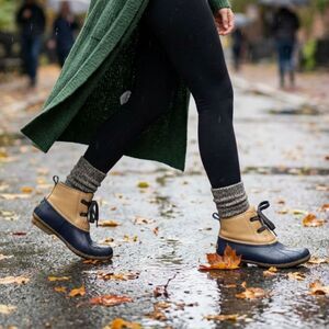 Sperry Brown & Tan Saltwater Rain Boots